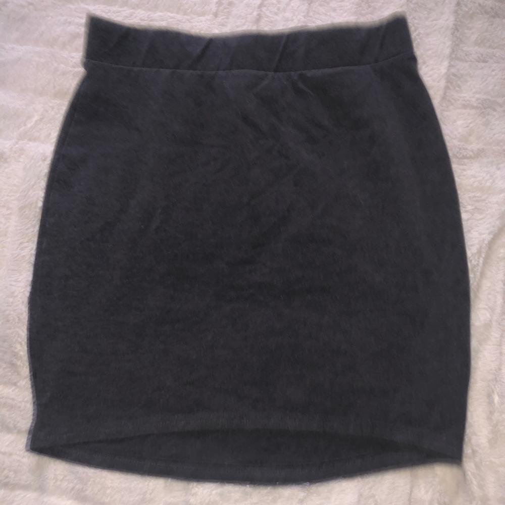 Grey cotton mini skirt